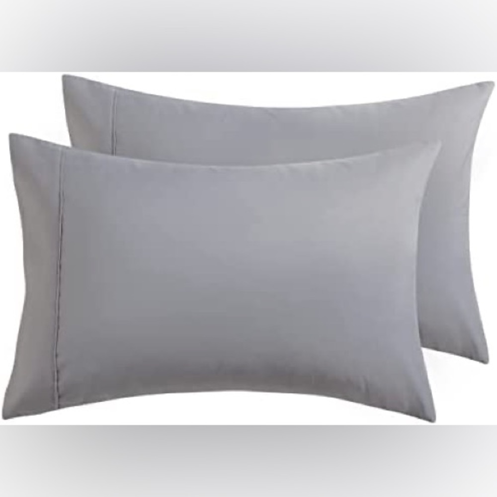 Bedsure Silver Grey Pillowcase Set of 2 - Standard Size (20x26 inches)